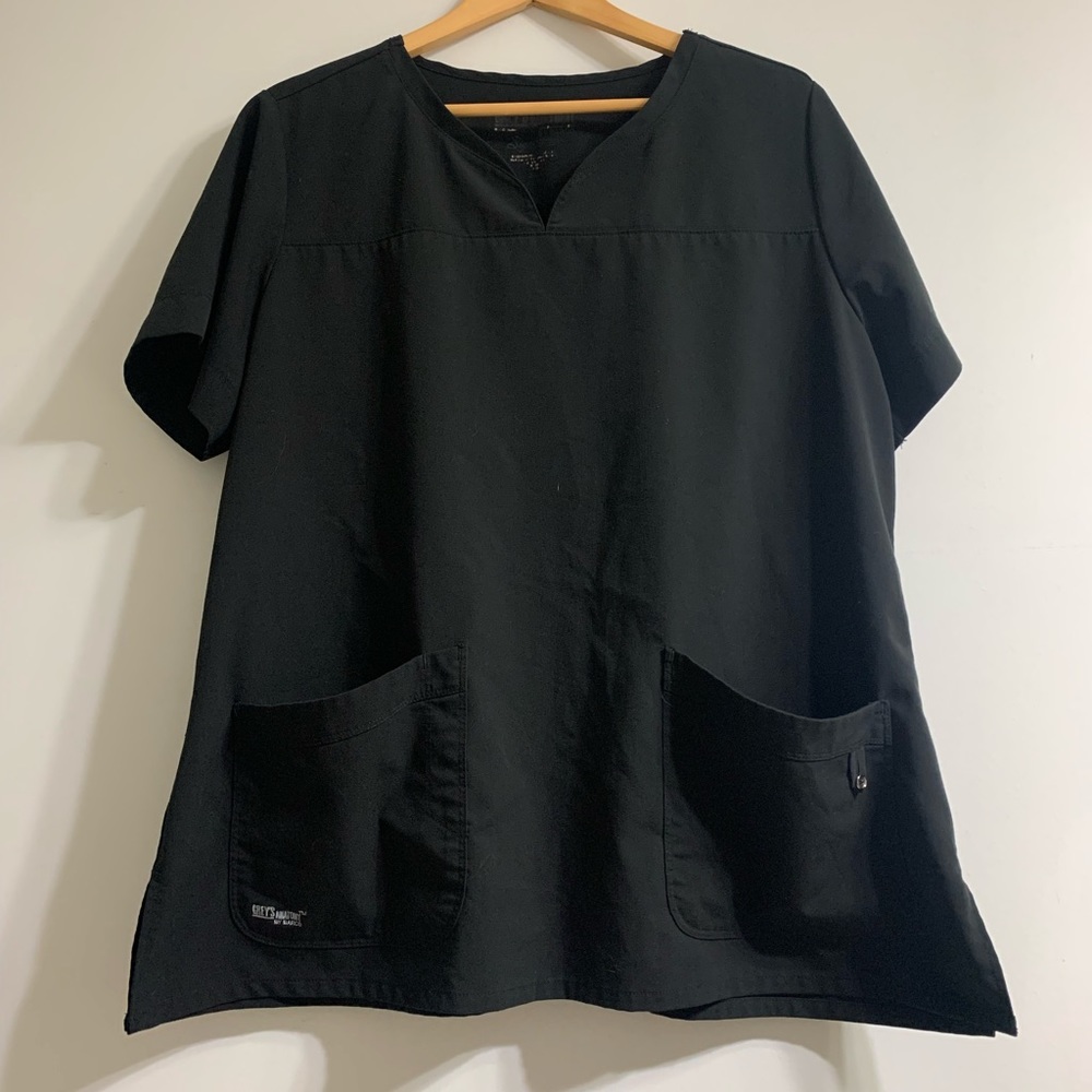 2XL Black Grey’s Anatomy Signatures Scrub Top